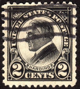 1923, US 2c, Harding, Used, Well-centered, Sc 610