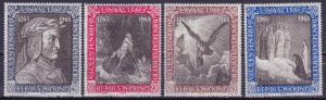 San Marino, 1965, Dante Alighieri, #845-8, MNH++