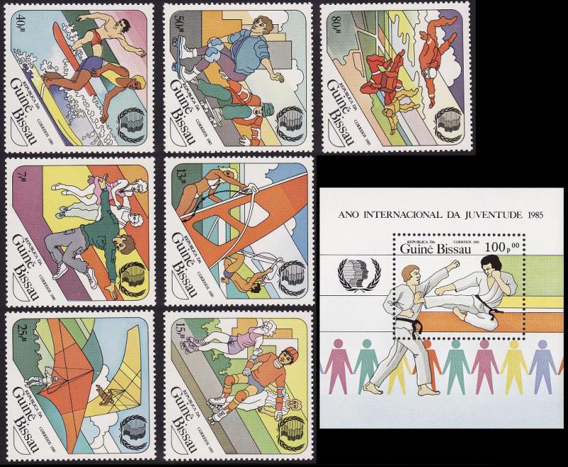 Guinea-Bissau International Youth Year 7v+MS SG#967-974