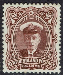 NEWFOUNDLAND 1911 CORONATION ISSUE 3C PRINCE OF WALES