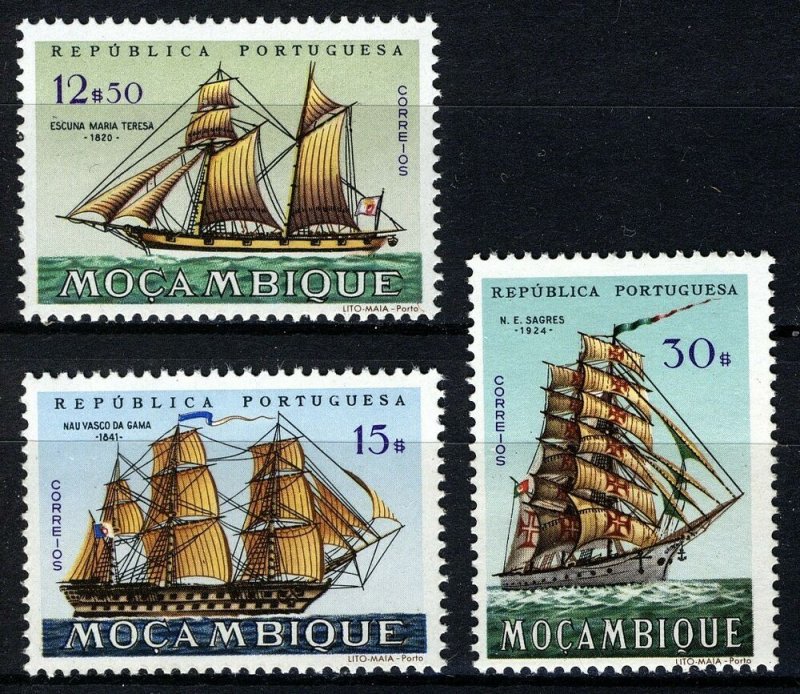 Mozambique 1963, Sailships, 3 high values VF MNH, Mi 510-511, 513 cat 8,8€