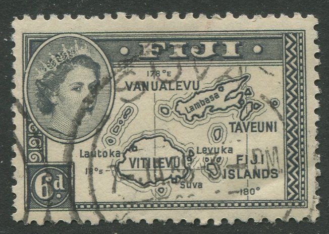 STAMP STATION PERTH Fiji #154 QEII Definitive Issue Used 1954 CV$1.00