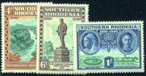 Southern Rhodesia  61-63 Top Values MNH