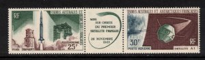 FRENCH ANTARCTIC 1966 A-1 Satellite; Scott C10a, Yvert 11A; MNH