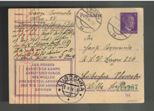 1944 Vienna Germany postcard Cover to KLV Camp Lubochna Child Bombing Refugee 4