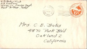 United States Fleet Post Office 6c Monoplane Air Envelope 1951 North Charlest...
