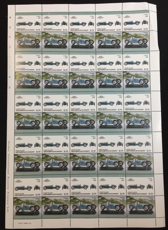 TUVALU Cars Automobiles Sheets x 22 MNH(1100 Stamps) BLK23