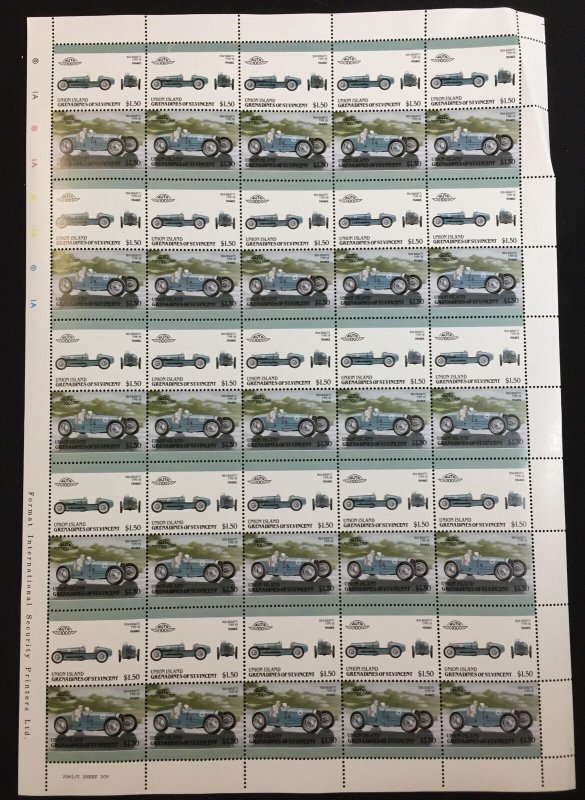 TUVALU Cars Automobiles Sheets x 22 MNH(1100 Stamps) BLK23 