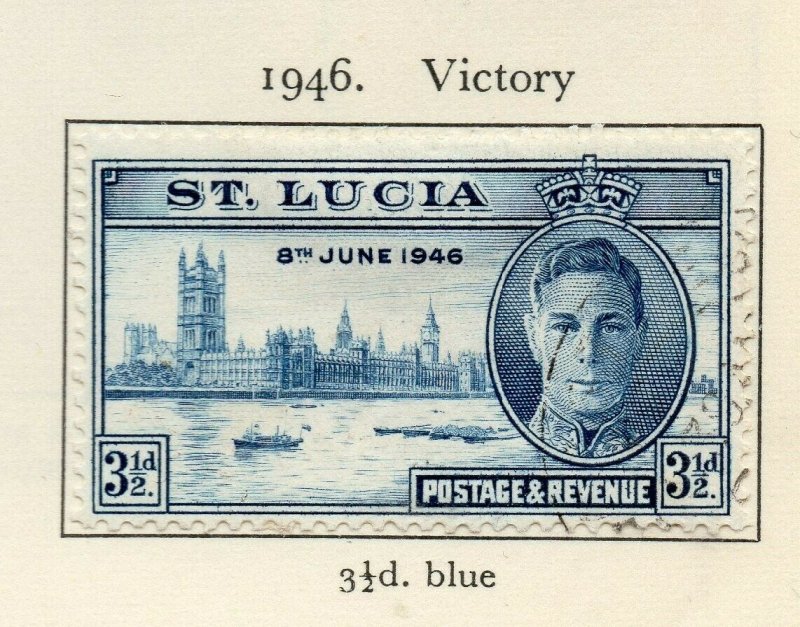 St Lucia 1946 GVI Early Issue Fine Used 3.5d. NW-154985 