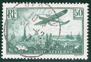 FRANCE Air Mail ScottC14a 50Fr Deep Green (1936) High Value CDS Used c$525+ SBG7