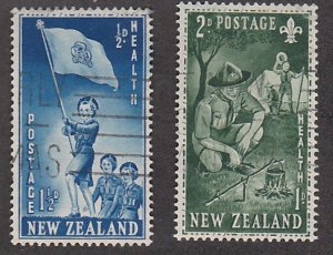 New Zealand # B42-43, Girl Guides & Boy Scouts, Used