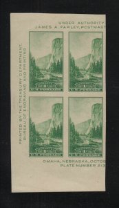 1935 Sc 769 National Parks FARLEY Yosemite wide bottom selvage