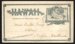 Hawaii Kingdom 1897 USA HILO to SCOTLAND Cover 107598
