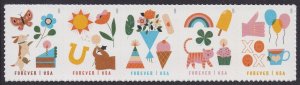 US 5803-5807 5807b Thinking of You forever strip A (5 stamps) MNH 2023