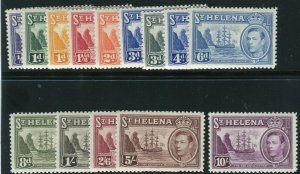 1938-40 St. Helena complete set (14) KGVI King George VI MH Sc#  118 / 127