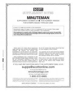 Scott US Minuteman Supplement #54 for Stamp issued in 2022 