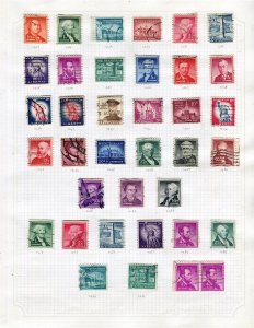 USA; 1954-65 fine early run of used values on cat numbered album page