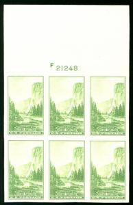 US # 756 MONSTER JUMBO PLATE BLOCK of 6,  LARGE TOP,  SUPER NICE!