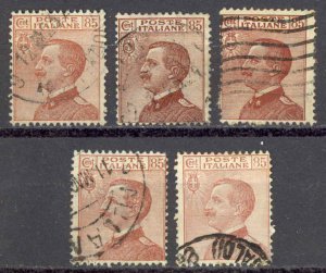 Italy Sc# 110 Used lot/5 1920 85c Victor Emmanuel III