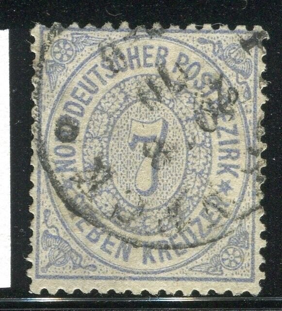 GERMANY; NORTHERN STATES 1860s classic early issue used 7k. value