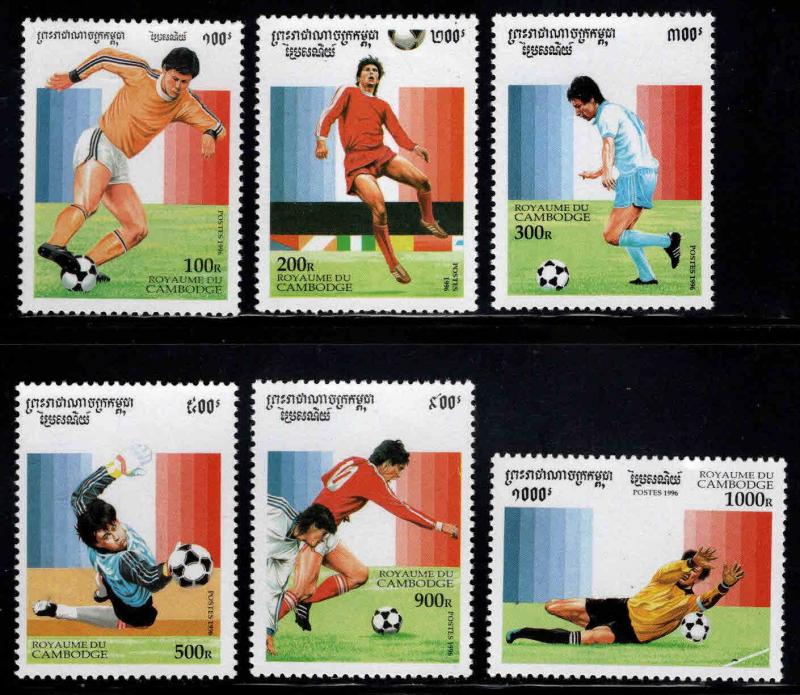 Cambodia Scott 1497-1502 MNH** 1998 World Cup Soccer stamp set