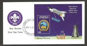 1991 Grenadines St Vincent Boy Scout Jamboree Korea SS FDC space shuttle