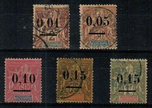 Madagascar Scott 51-55 Used (Catalog Value $43.25)