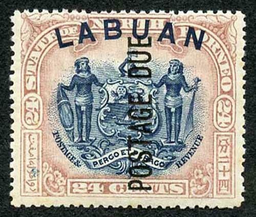 LABUAN SGD9c Postage Due. 1901 24c blue and lilac-brown perf 16 M/M