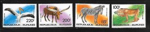 BURUNDI Sc C298-301 NH ISSUE OF 1992 - WILD ANIMALS
