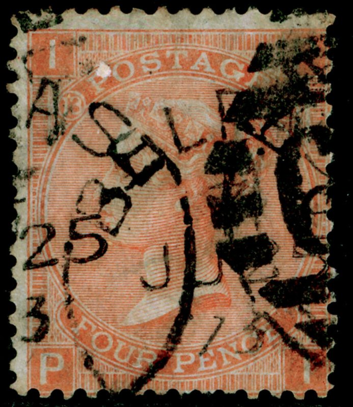 SG93, 4d dull vermilion plate 13, USED. Cat £90. PI