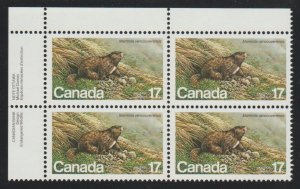 Canada 883 Marmot - MNH - Plate block  UL