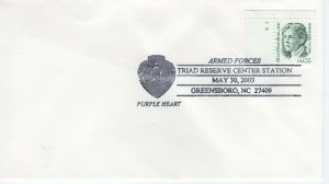 PURPLE HEART, FDC, GREENSBORO, NC  2003  FDC11141