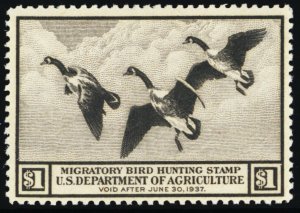 RW3, Mint VF NH $1 Duck Stamp - Stuart Katz