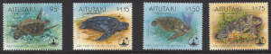 Aitutaki #513-6, mint set  turtles issued 1995