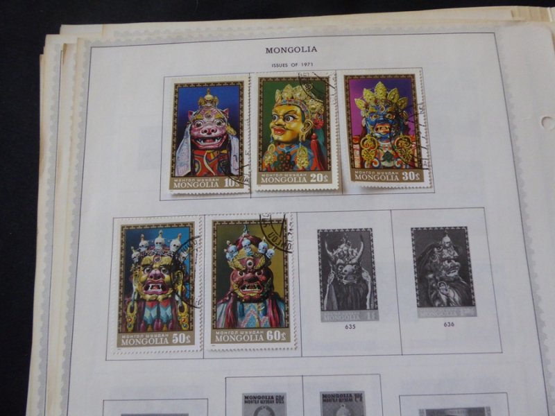 Mongolia 1968-1972 Stamp Collection on Album Pages