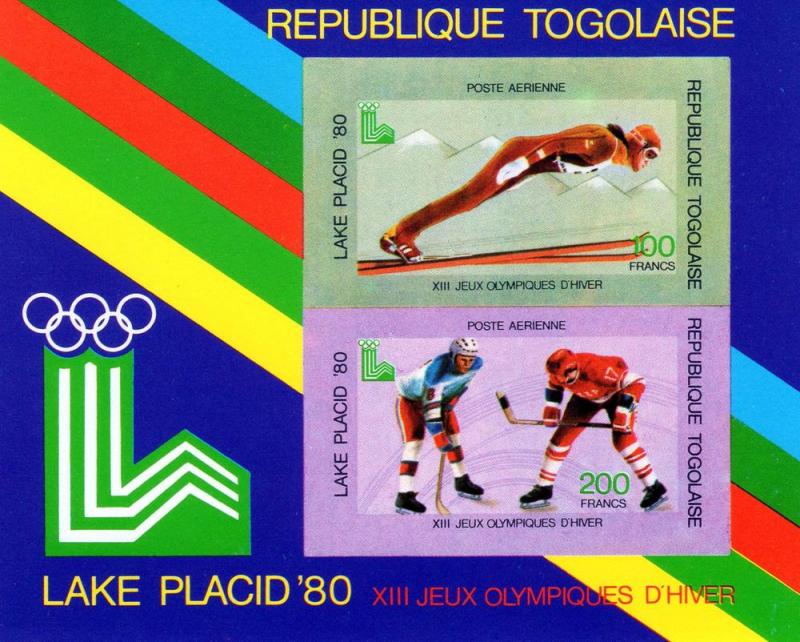 Togo 1980 Lake Placid Ice Hockey SS Imperf.Mi.# Block 151B 