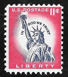 1044A 11 cents 1961 Statue of Liberty Stamp mint OG NH F