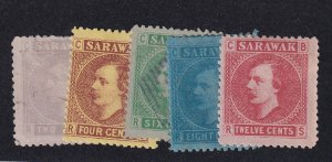 Sarawak Scott # 3 - 7 F-VF mint/used set with nice color scv $ 50 ! see pic !