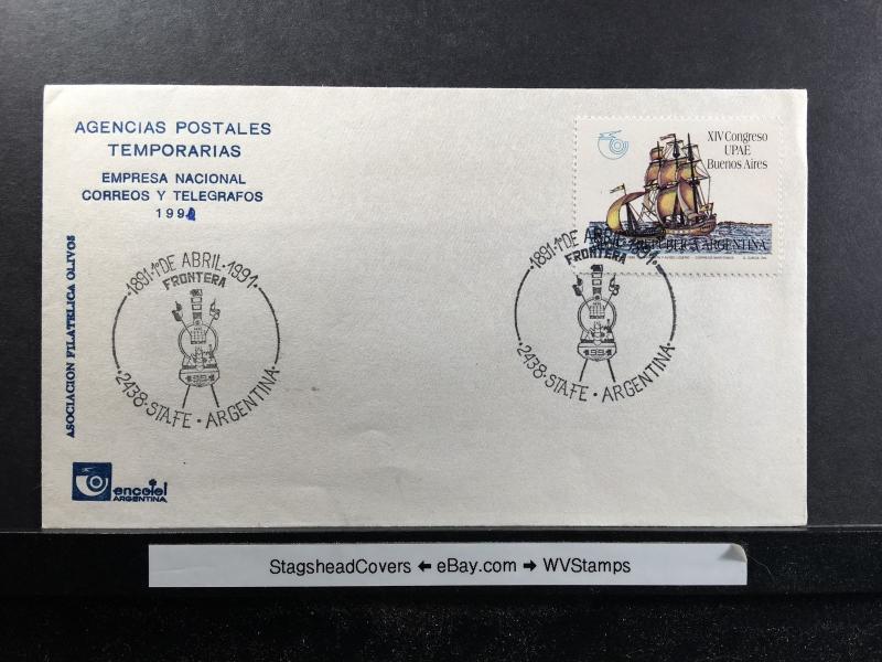 Argentina 1 Apr 1991 National Telegraphic Company XIV Congress UPAE Ship Insert