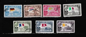 Liberia # 368-370, C114-117, Flags of Various Nations, Used Set, 1/2 Cat.