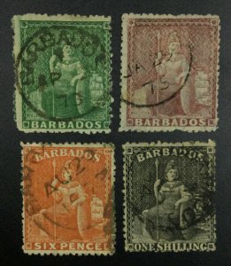 MOMEN: BARBADOS SG #58-61 1873 USED £400 LOT #62074