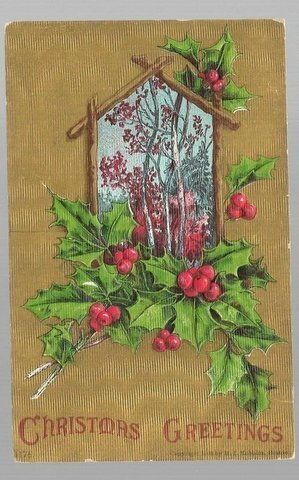 US Sc #300 Xmas Greeting Card Indianapolis  to Connersville Indiana 1908