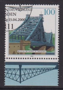 Germany   #2080   cancelled  2000  Blue wonder bridge Dresden