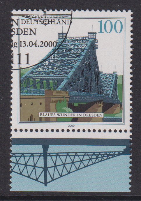 Germany   #2080   cancelled  2000  Blue wonder bridge Dresden