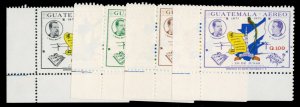 Guatemala #460-463 Cat$23.30, 1971 Centenary of the Revolution, corner margin...