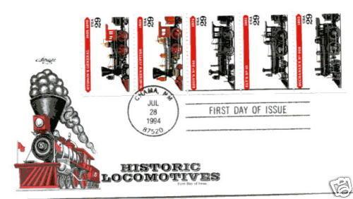 2847a  Historic Locomotives pane, Artmaster, FDC