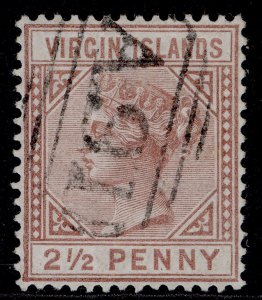 BRITISH VIRGIN ISLANDS QV SG25, 2½d red-brown, FINE USED. Cat £150. WMK CC