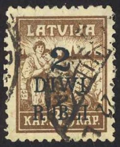 Latvia Sc# 87 Used (2r on 35k) 1920-1921 brown Liberation of Riga