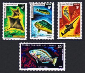 Afar and Issa Manta Dolphinfish Parrotfish 4v SG#561-564 SC#353-355+C60 MI#52-55