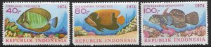 Indonesia 926-28  1974   set 3  FVF Mint NH